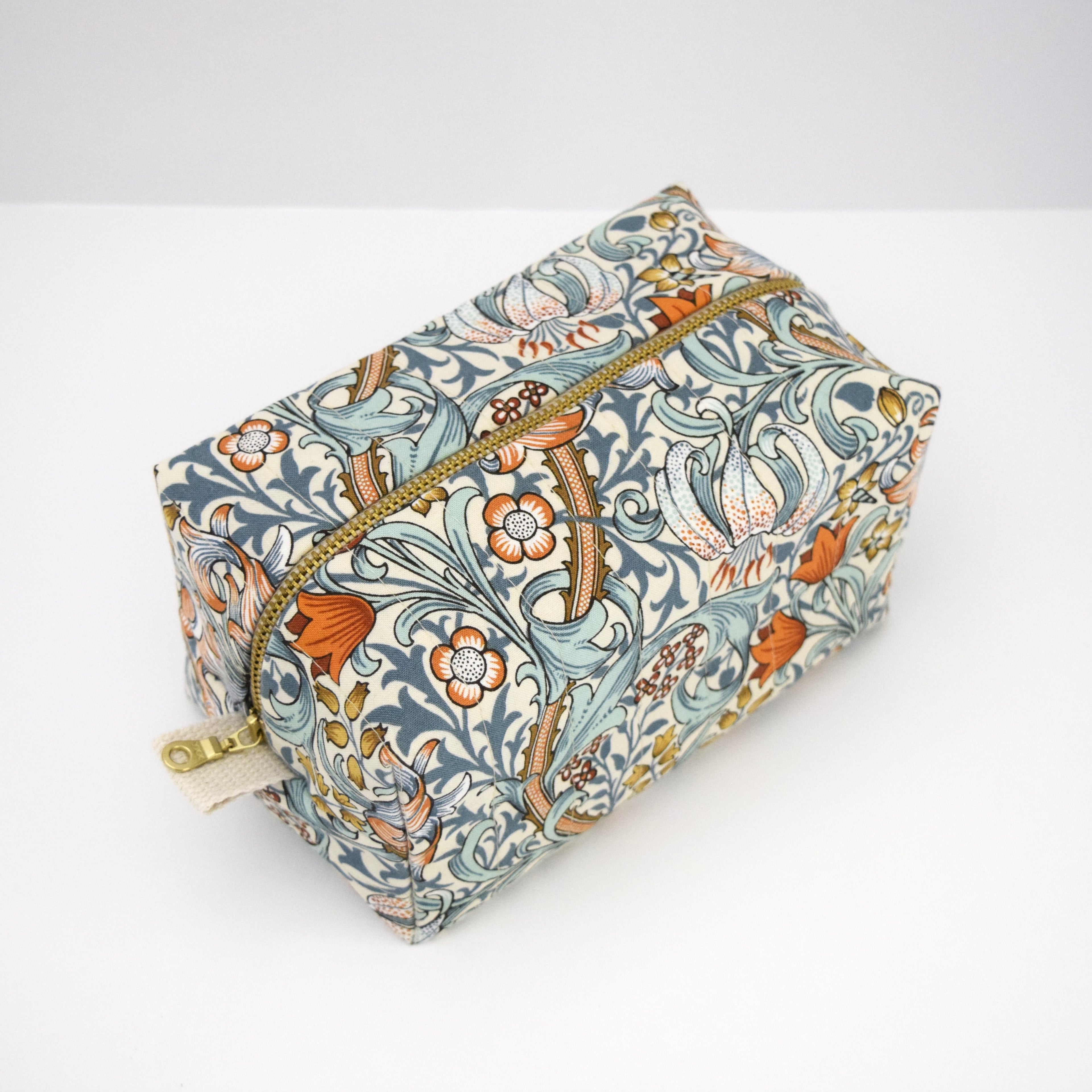 Quilted Cosmetic Case - Morris & Co. Autumn Lily